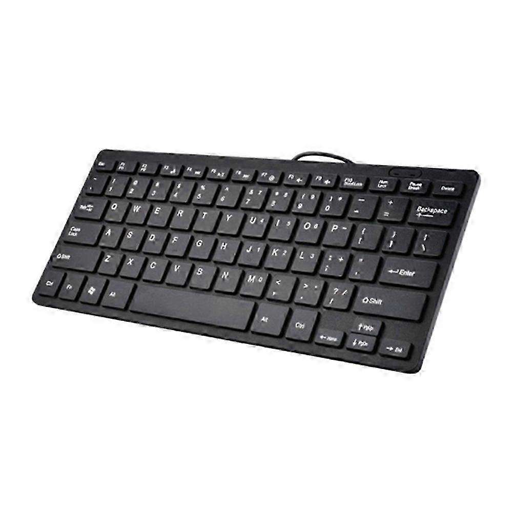 Compact Wired Keyboard USB - Ultra-Thin Keyboard for PC Mini Gaming Keyboard Black
