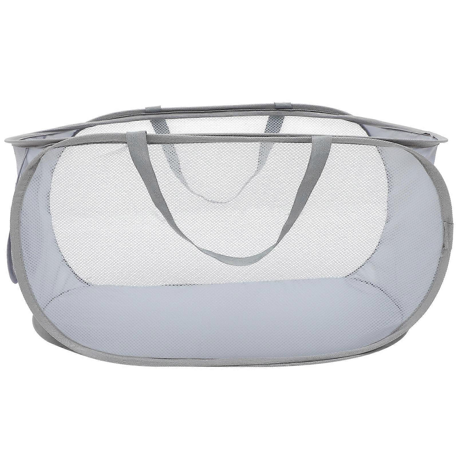 Collapsible Mesh Laundry Baskets Large Capacity Storage Container Travel Hotel Dormitory Sturdy Nylon Material 1Set