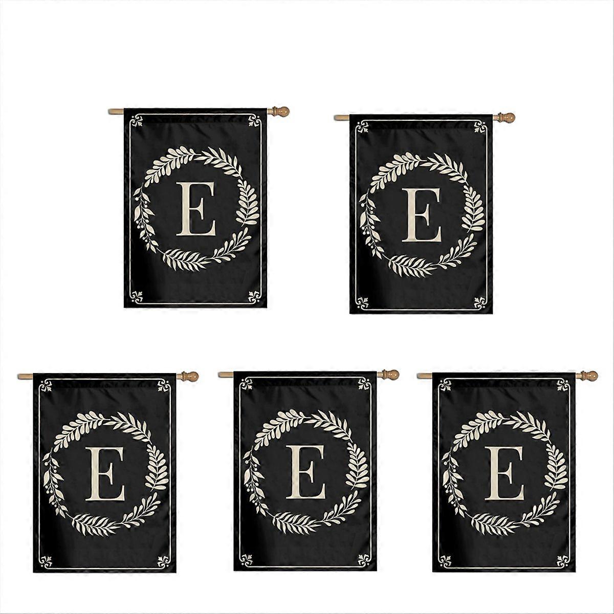 type E Garden Flag Double Sided Outdoor Wreath Letters