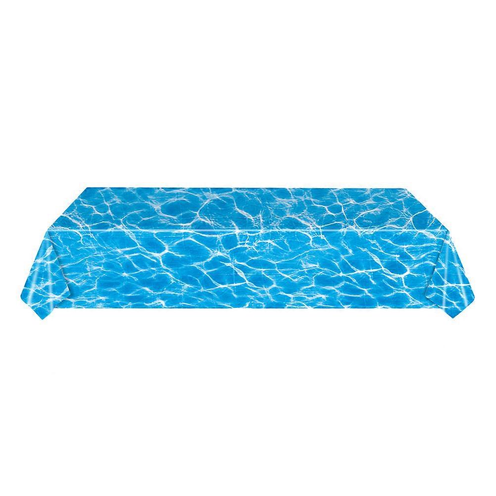 Ocean Waves Plastic Tablecloth for Home Decoration Disposable Tablecloth Blue
