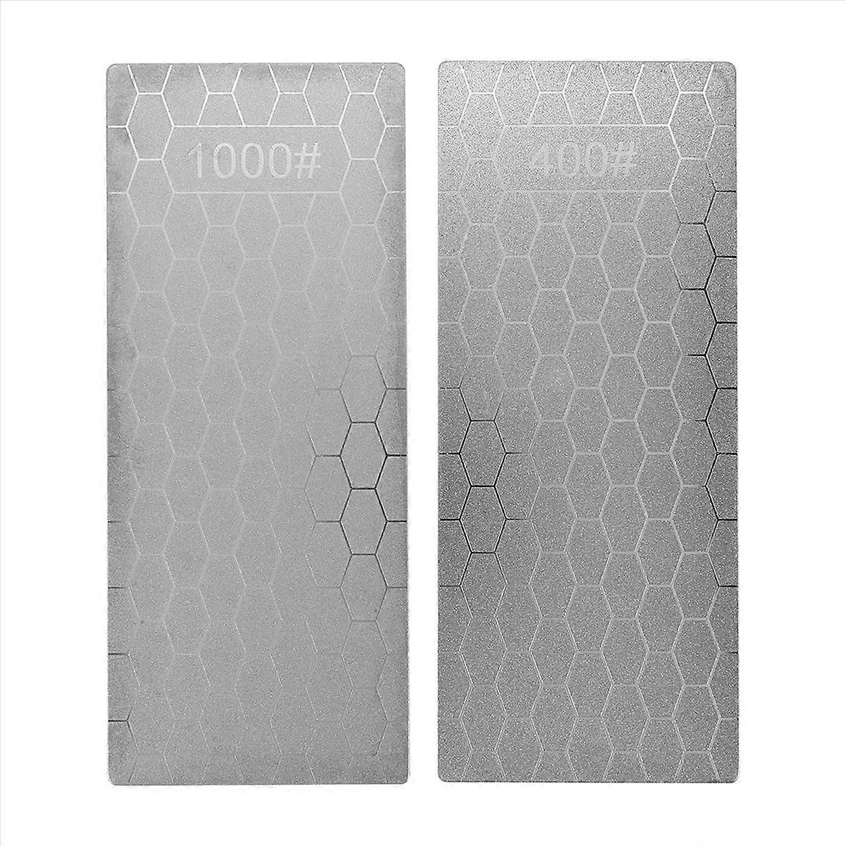 2PCS Diamond Sharpening Stone, Whetstone with Base(400/1000 Grit)