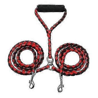 2 Way Braided Nylon Dual Dog Leash Double Lead Rope Durable Walking Strong Leashes For 2 Dogs-XY