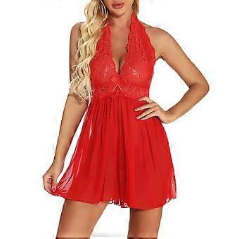 Ensemble de lingerie pour femme, nuisette, collection Saint-Valentin 2025, lingerie sexy grande taille avec nœud en dentelle, pyjama, tailles S à 6XL, rouge
