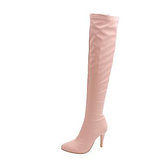Kniehohe Stiefel für Damen, Winterschuhe, spitz zulaufend, dünn, mit hohem Absatz, US: 8,5 (41)