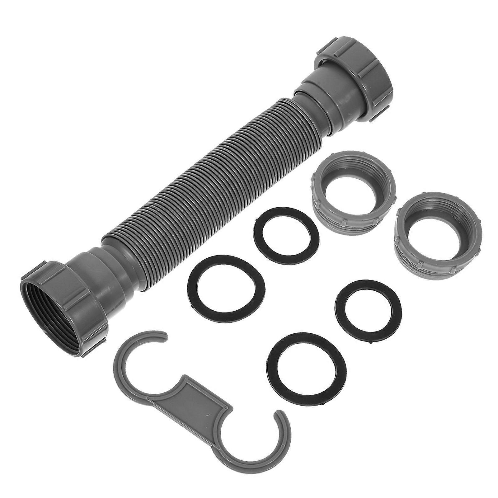 Flexible Kitchen Sink Drain Pipe Kit Double Head Design for Kitchen 3Sets