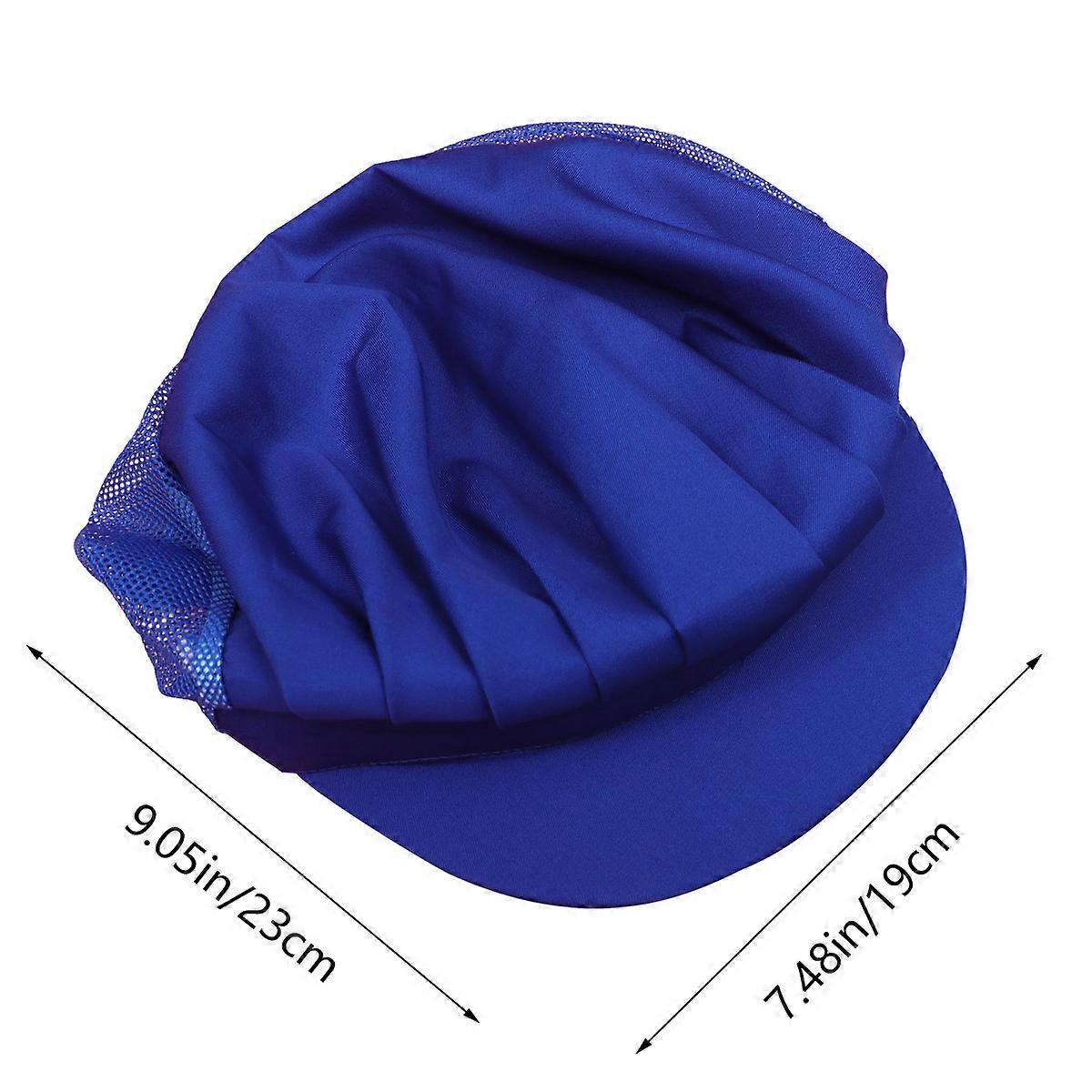 Chef Hat Breathable Protective Hat Suitable for Food Workshop Blue