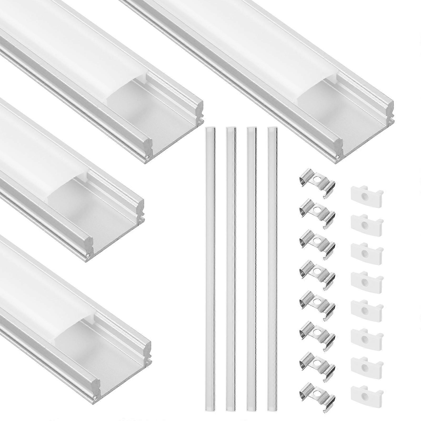 LED Channel System U-Shape LED Diffuser for Protection 12Sets Silver