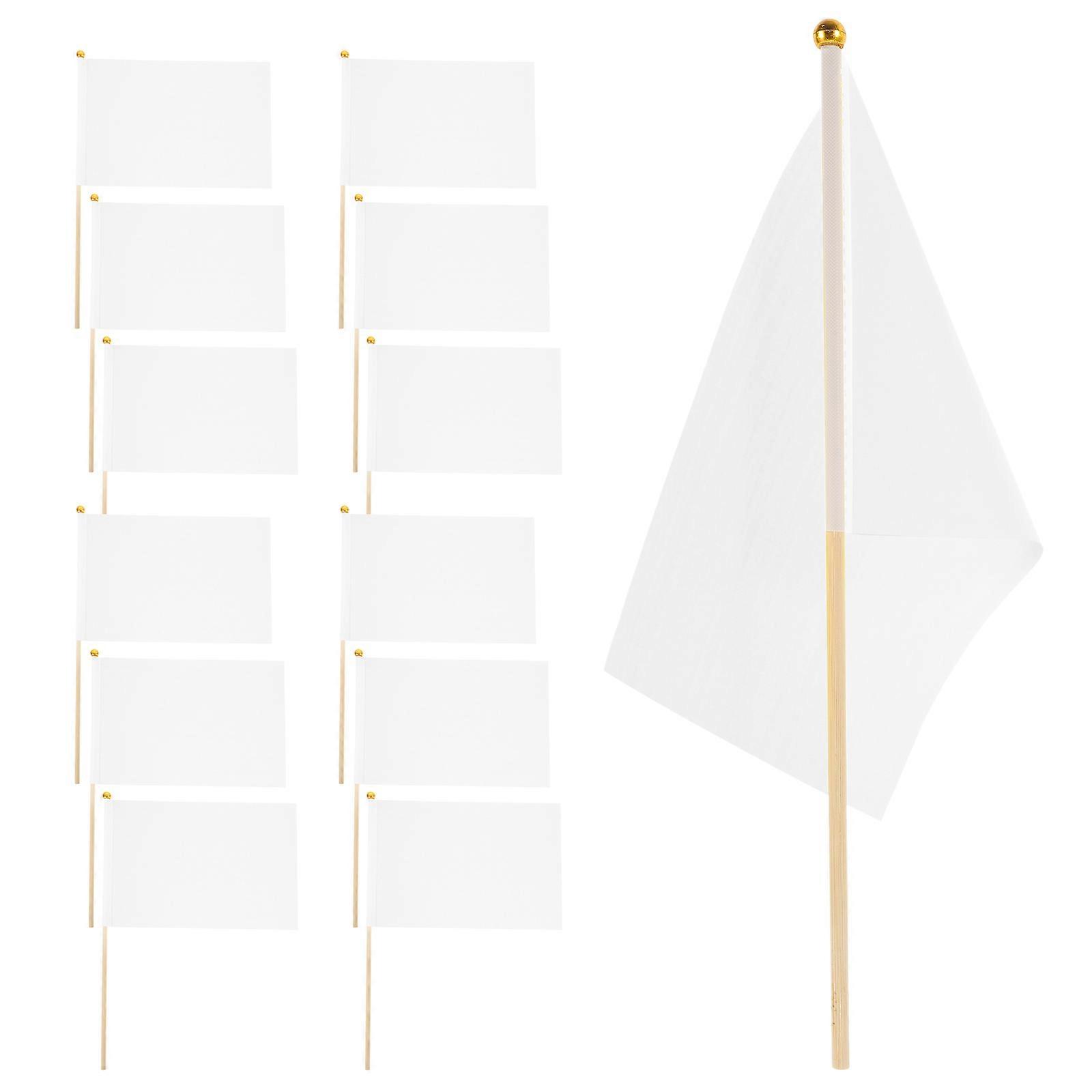 Mini Handheld Flags Referee Flag for Traffic Signaling 50Pcs White Flags
