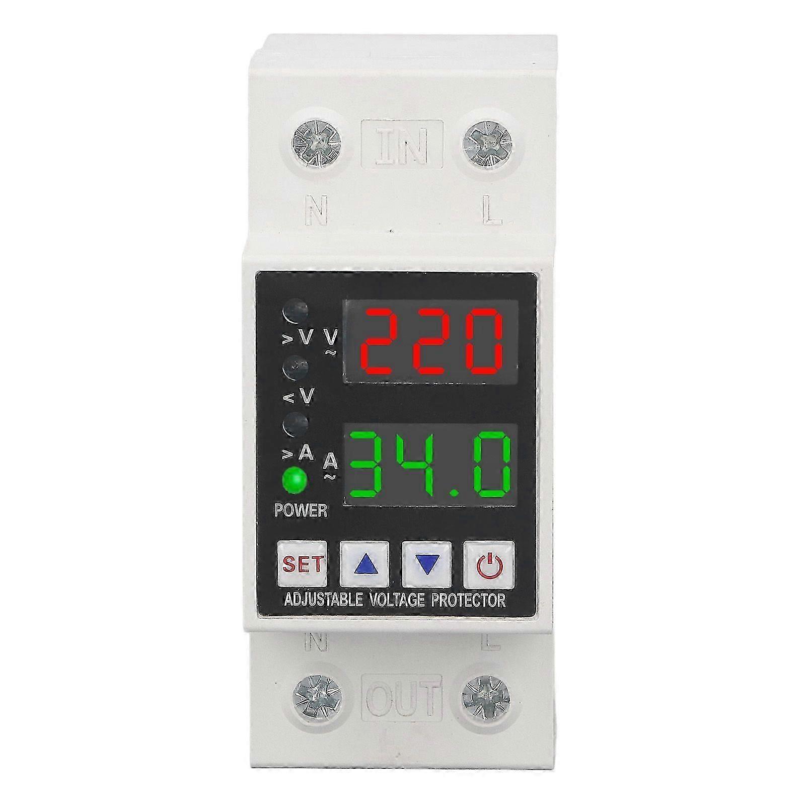 hard AC230V Overvoltage Undervoltage Protector Current Limit Delay Automatic Reset Switch Voltage Protective Device 40A Rated intelligence