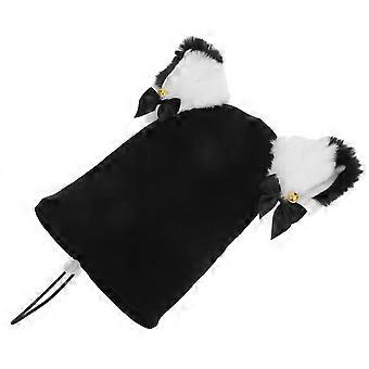 Capa de inverno de pelúcia para decoração, fio preto.