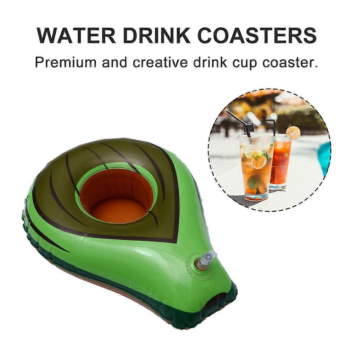 Inflatable Avocado Floating Drink Holder for 5Pcs PVC Cup Coasters