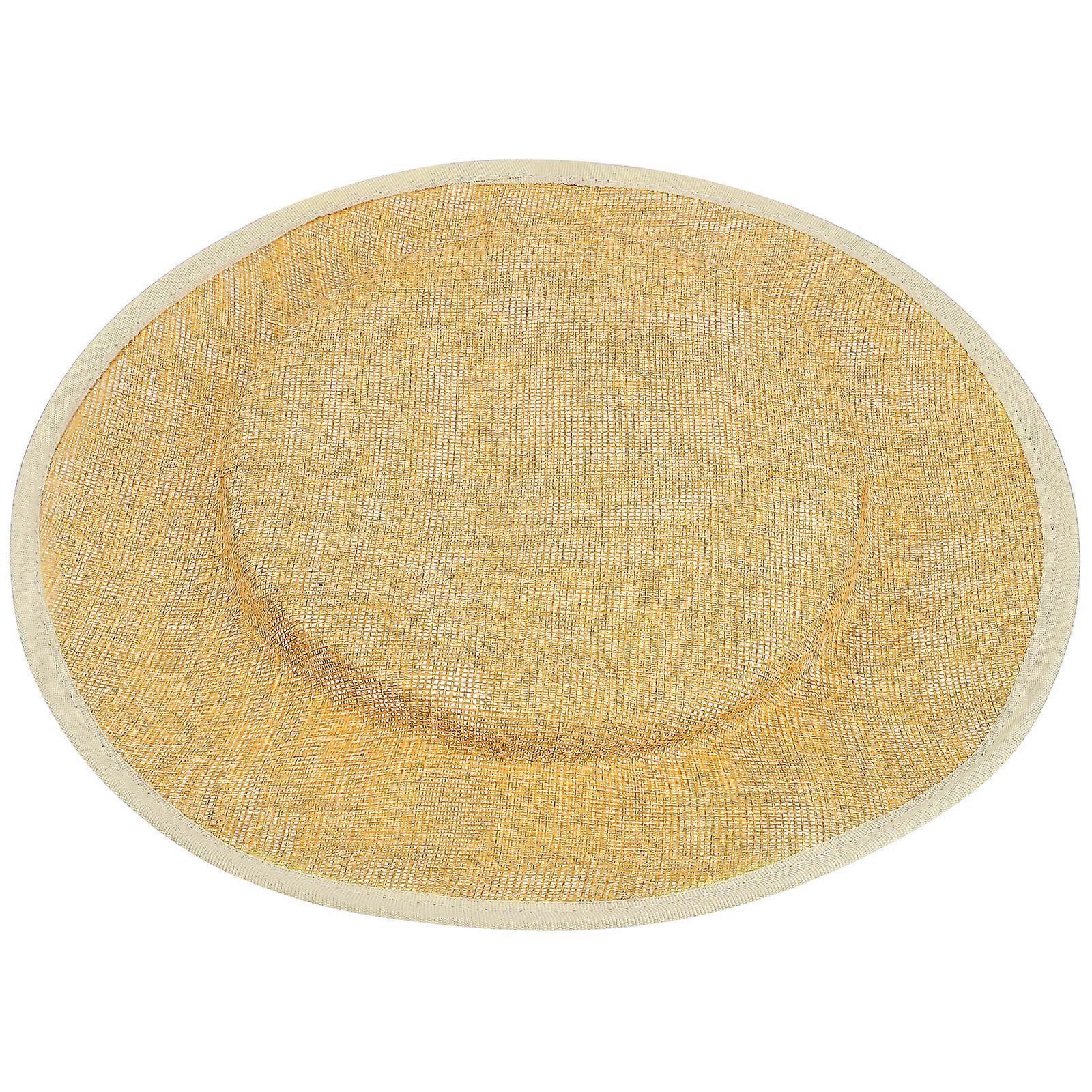Khaki Sinamay Base Hat Bottom for DIY Craft Projects