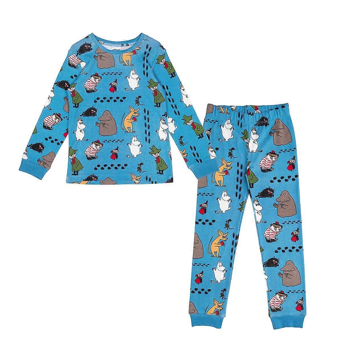 Mumin Fotspår2-pyjamas blå 122/128 cl