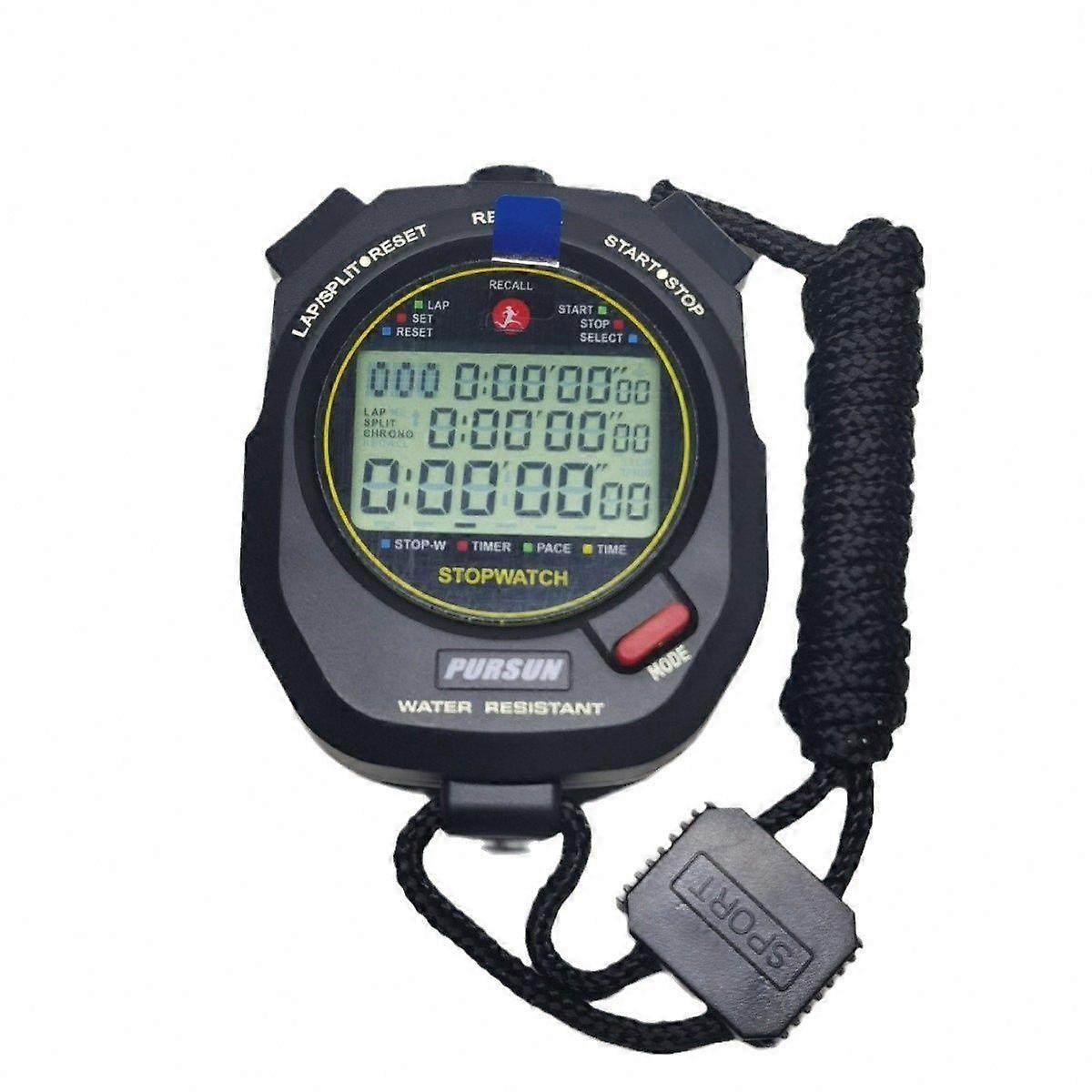 Precision Stopwatch with 3 Modes and Lap Split Memory for 10/30/100 Laps