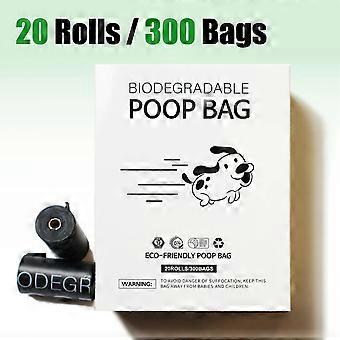 300/675 Biodegradable Dog Poop Bags Scented Black 23x33cm/9x13" Pocketable Rolls