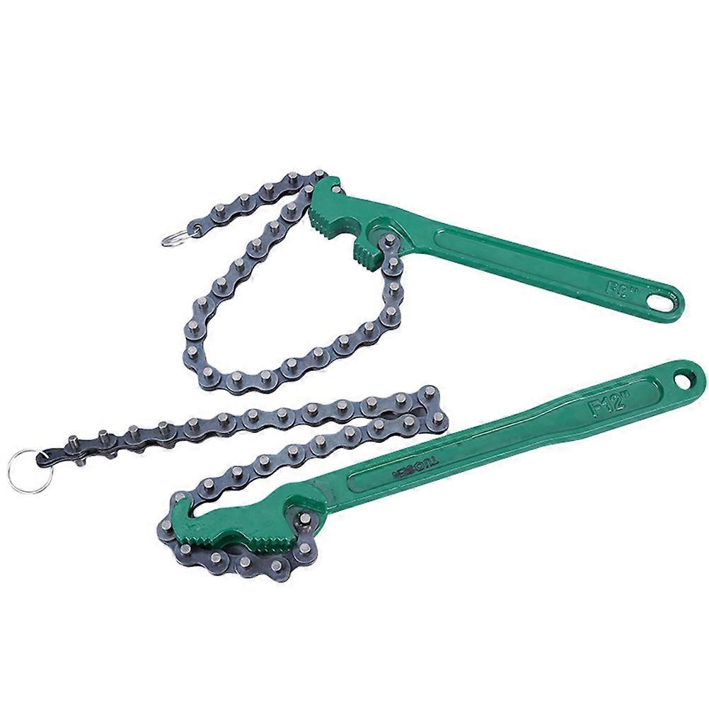Adjustable Chain Wrench for Removal 2Pcs Green