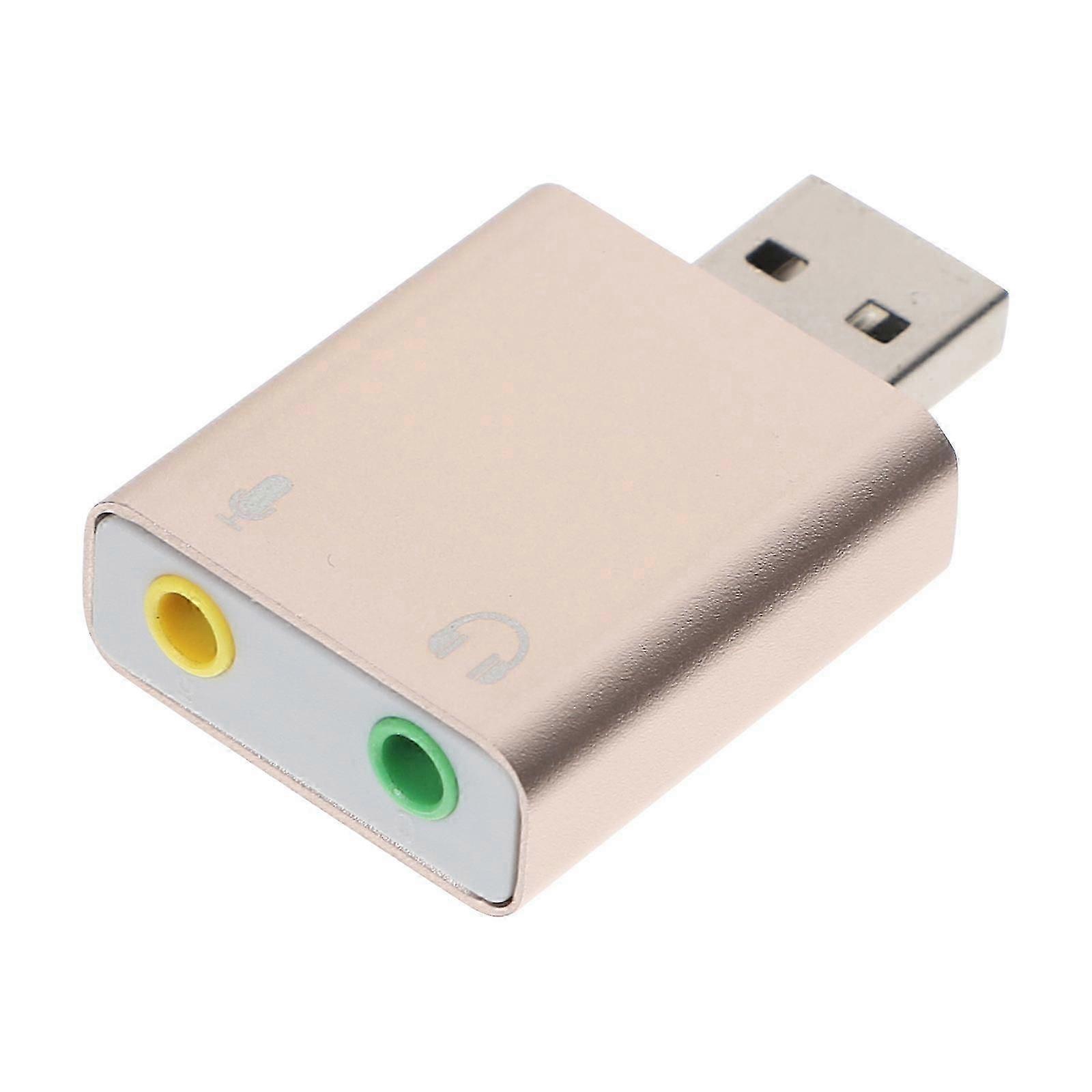 USB External Sound Card for Computer Use with Headset Microphone Jack