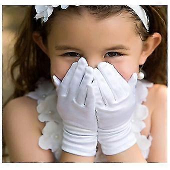 Mädchen Weiße Satin Handschuhe Urlaub, Hochzeit oder Festzug Prinzessin Handschuhe
