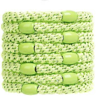 8pcs Elasitc élastique à cheveux pour femmes filles, bandes de coton doux tissé porte-queue de cheval pour cheveux épais et cheveux bouclés, vert clair