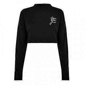 Haut court à col montant et logo sur la poitrine Calvin Klein Jeans pour femme