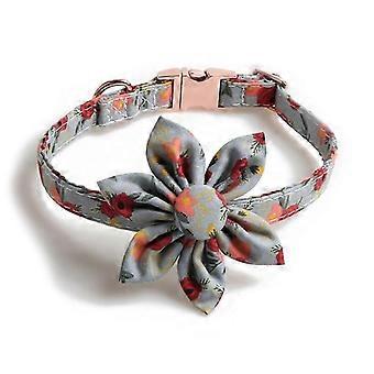 Small dog collar with safety metal buckle adjustable pattern dog collar, suitable for small dogs small medium and large dogs.grey and greenk