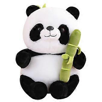 Niedliche Panda Plüschpuppe weiches Stofftier Maskottchen Umarmung Kissen Cartoon Panda halten Bambus Plüschtiere Ornament Zuhause Schlafzimmer Dekoration Geburtstag Weihnachten