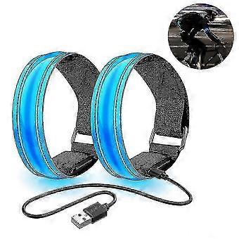 2 Pack Rechargeable LED Armband Running Light Reflective Gear for Joggers Bikers Walkers Compatible with Outdoor
