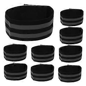 Reflective Safety Bands 10pcs Adjustable Visibility Straps for Running Cycling and Outdoor Activities