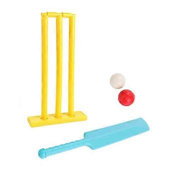 ZY6 Kids Cricket Set Plastic Cricket Bat with 2 Balls and Stumps Backyard Sports Game Interactive Board Game Easy to Play Multicolor