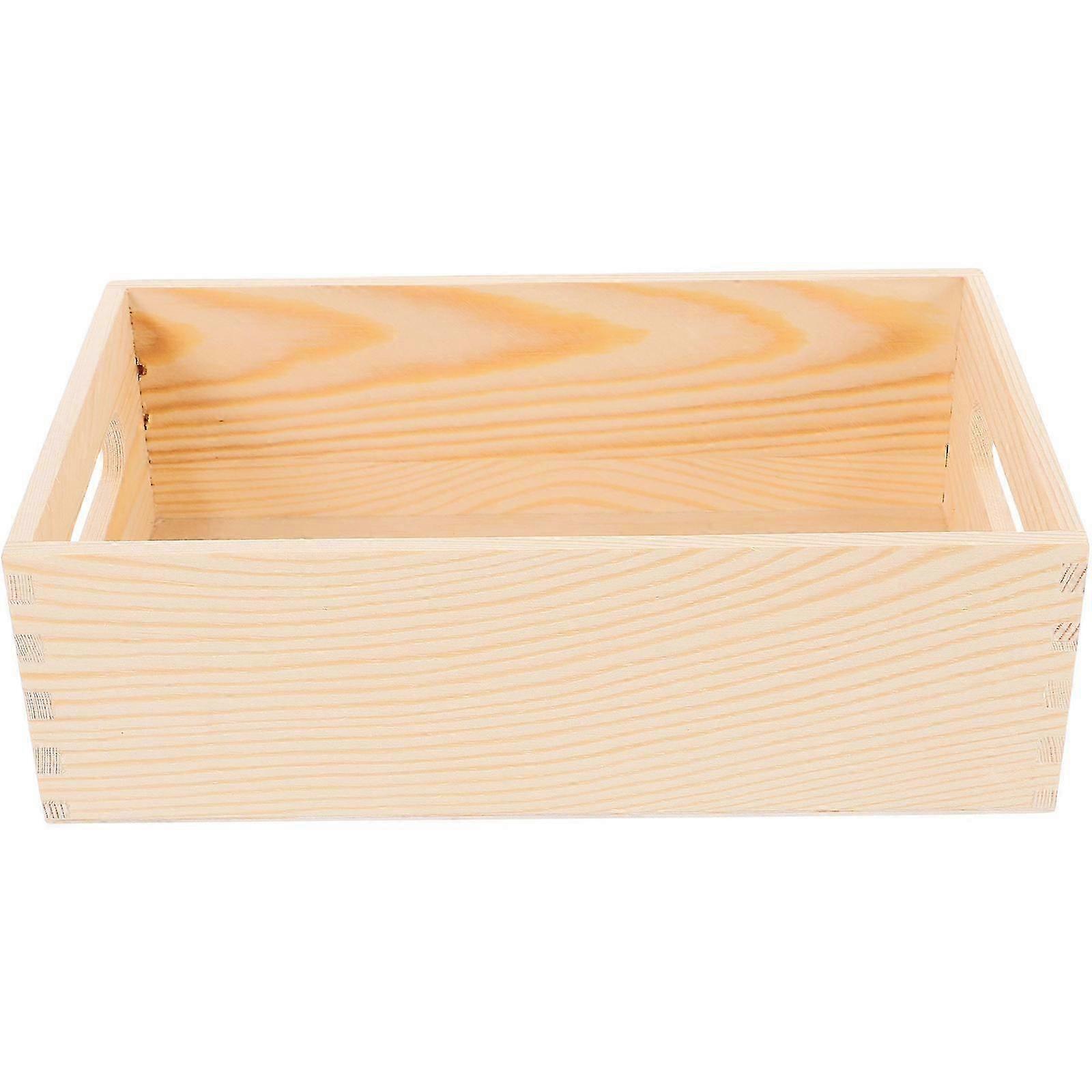 Khaki Solid Wood Storage Box for Versatile Multi-Use Small Tool Box