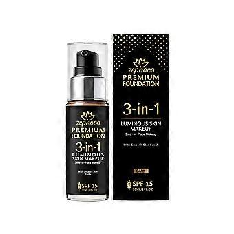 Zephoco 3-in-1 Multi effect Makeup Holding liquid foundation (Dark Skin) Lightly apply skin to modify skin blemishes Natural Makeup