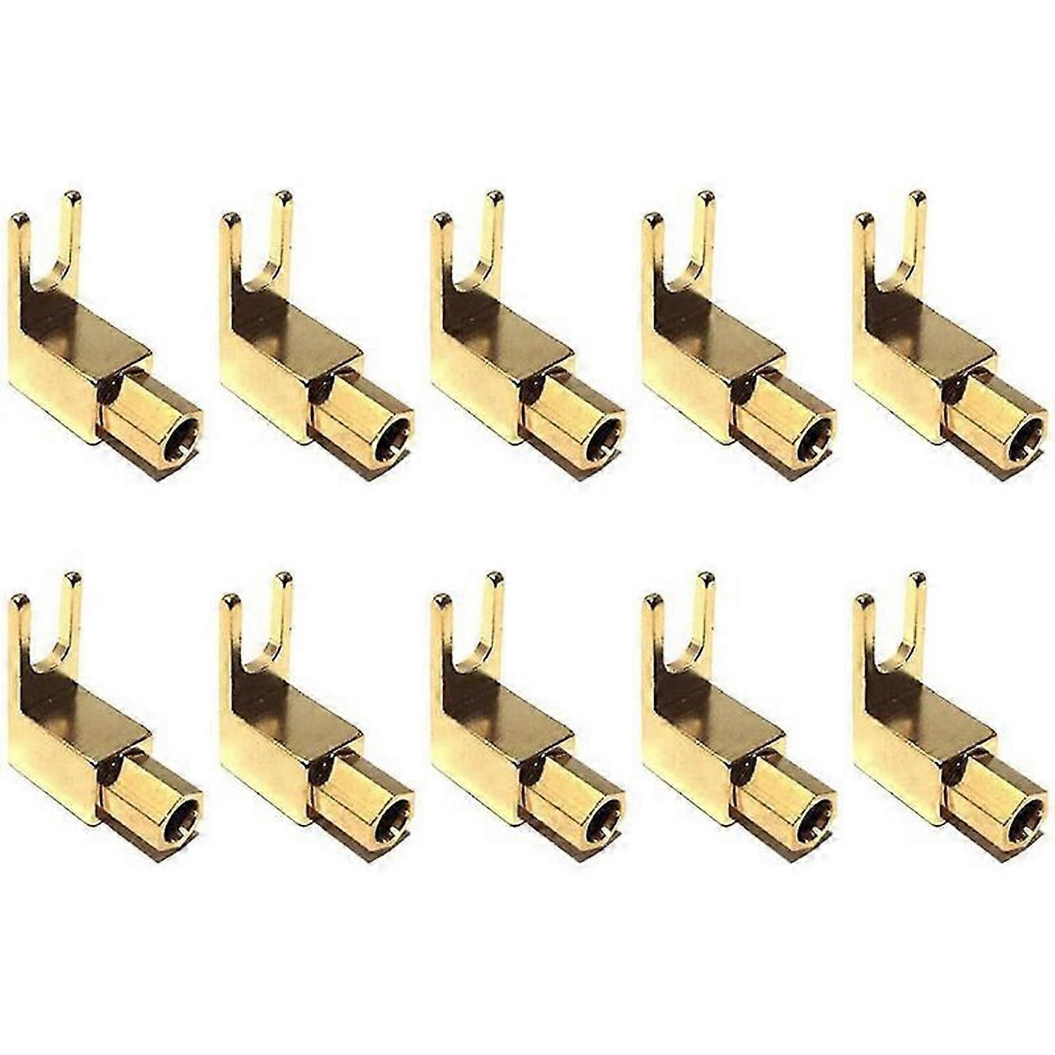 Right Angle Spade Fork & Binding Post-4mm Banana Plug Socket(10 Pack)