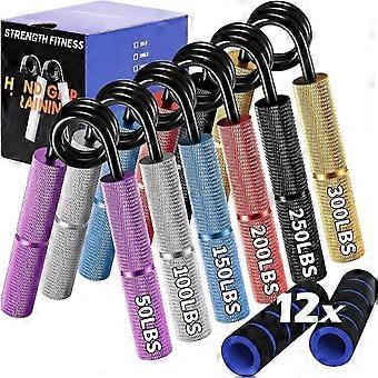 Juego de 6 ejercitadores de mano ajustables para entrenamiento de fuerza: mangos antideslizantes para antebrazo, muñeca y dedos. Kit de rehabilitación y entrenamiento físico.