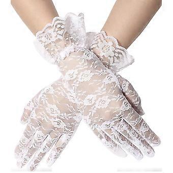 Lace Gloves for Women - Short Elegant Floral Gloves for Parties and Costumes