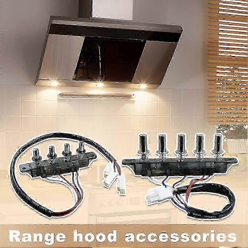 5 Button Replacement Switch compatible with Range Hood Kitchen Ventilation Control Panel