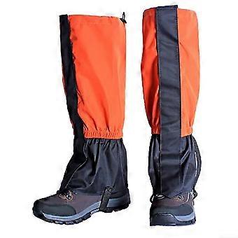 Waterproof Hiking Gaiters for Boots with Durable Nylon Construction and Adjustable Secure Fit Orange