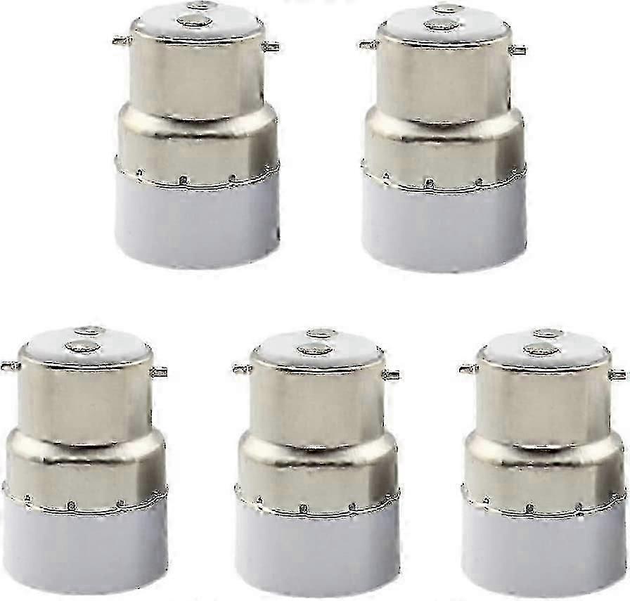 5 Pack B22 to E14 Bulb Socket Adapter Lamp Holder Converter