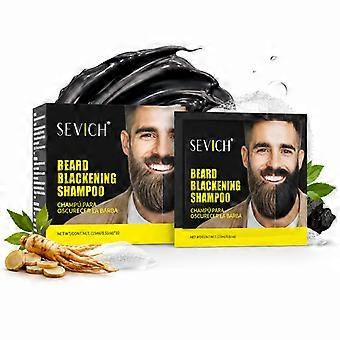 Skægfarvningsshampoo til mænd - Øjeblikkelig nem farvning, nærende og hudvenlig formel, 4 ugers langvarig farve, 10 x 15 ml rejsevenlige pakker