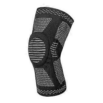 Genouillères de sport avec coussinets en silicone et stabilisateurs latéraux tricoté protection de basket-ball extérieur ménisque couvre-jambe course à pied fitness squat genouillères
