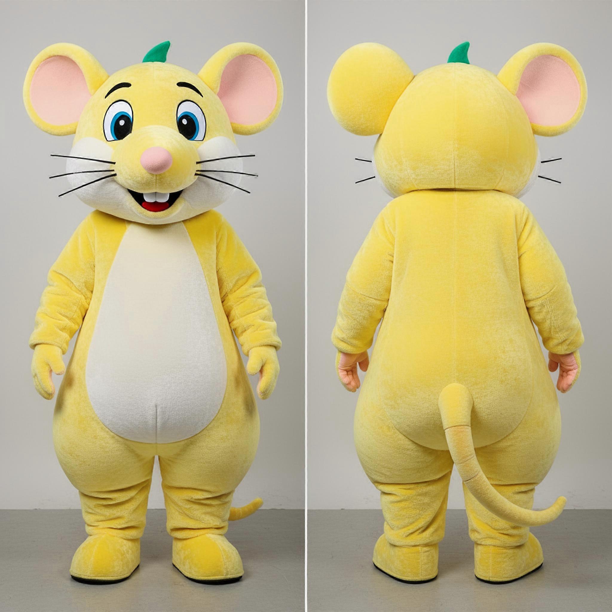 MASTICOT Lemon Yellow Plush Rat Mascot