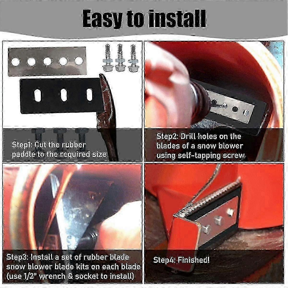 Snow Blower Impeller Modification Kit - 3/8inch 3-blade Universal, For Modifies 2-stage Machine [MI]