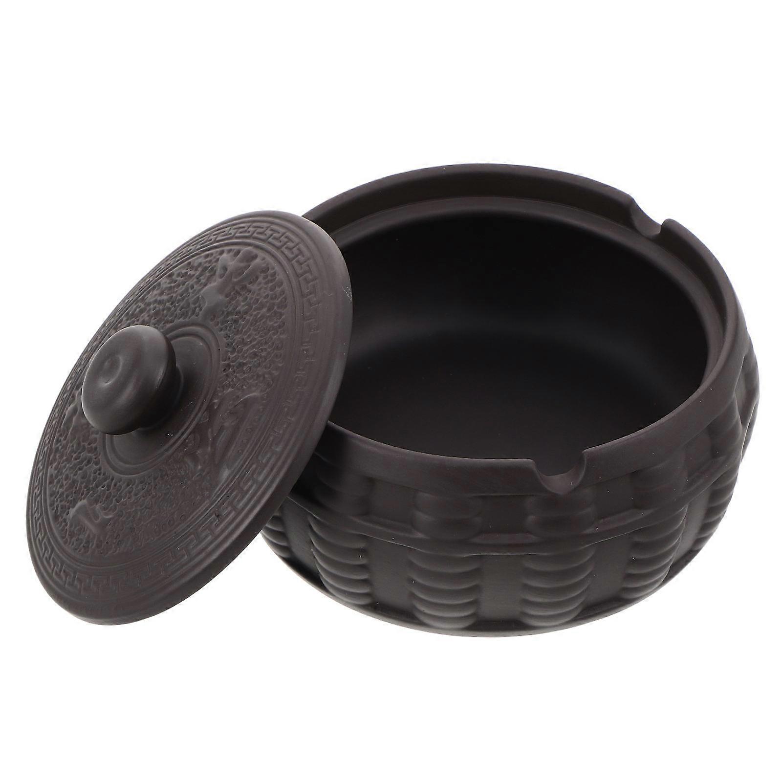 Ceramic Ashtray Windproof Ash Holder for Home and Office