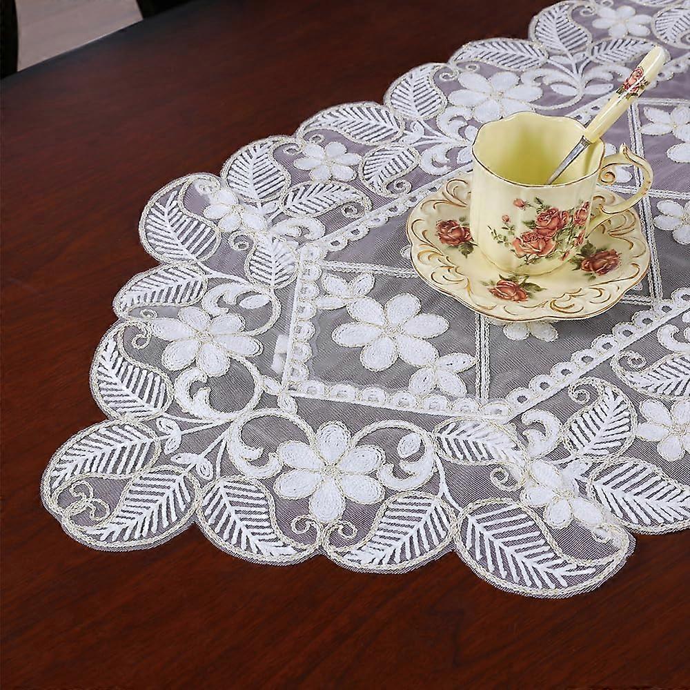 Vintage tablecloth, rectangular table runner, lace table runner, crocheted lace wedding tablecloth, 45x250 cm.