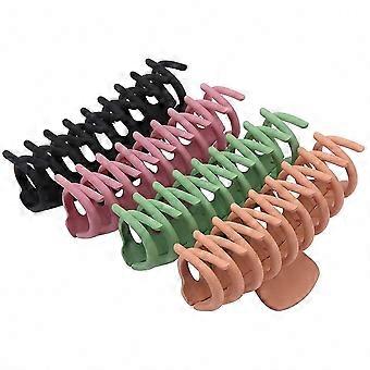 Grampos de Garra de Cabelo para Cabelos Grossos 4 PCS - Barrets de Fixação Forte para Mulheres, Grampos de Cabelo Comprido, Grampos de Cabelo Grandes de 4,3 Polegadas para Cabelos Pesados