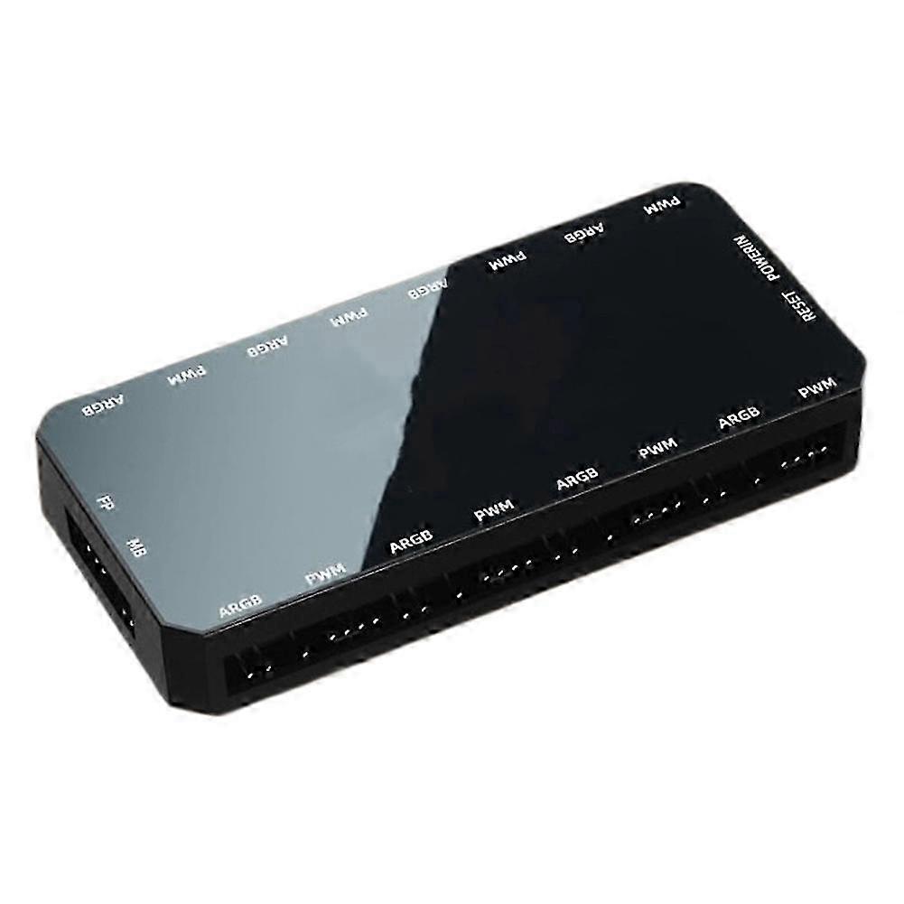 ARGB Controller 8-Port PWM Fan HUB RGB Synchronized Remote Control Temperature Control Computer Case Cooling Effects@O2
