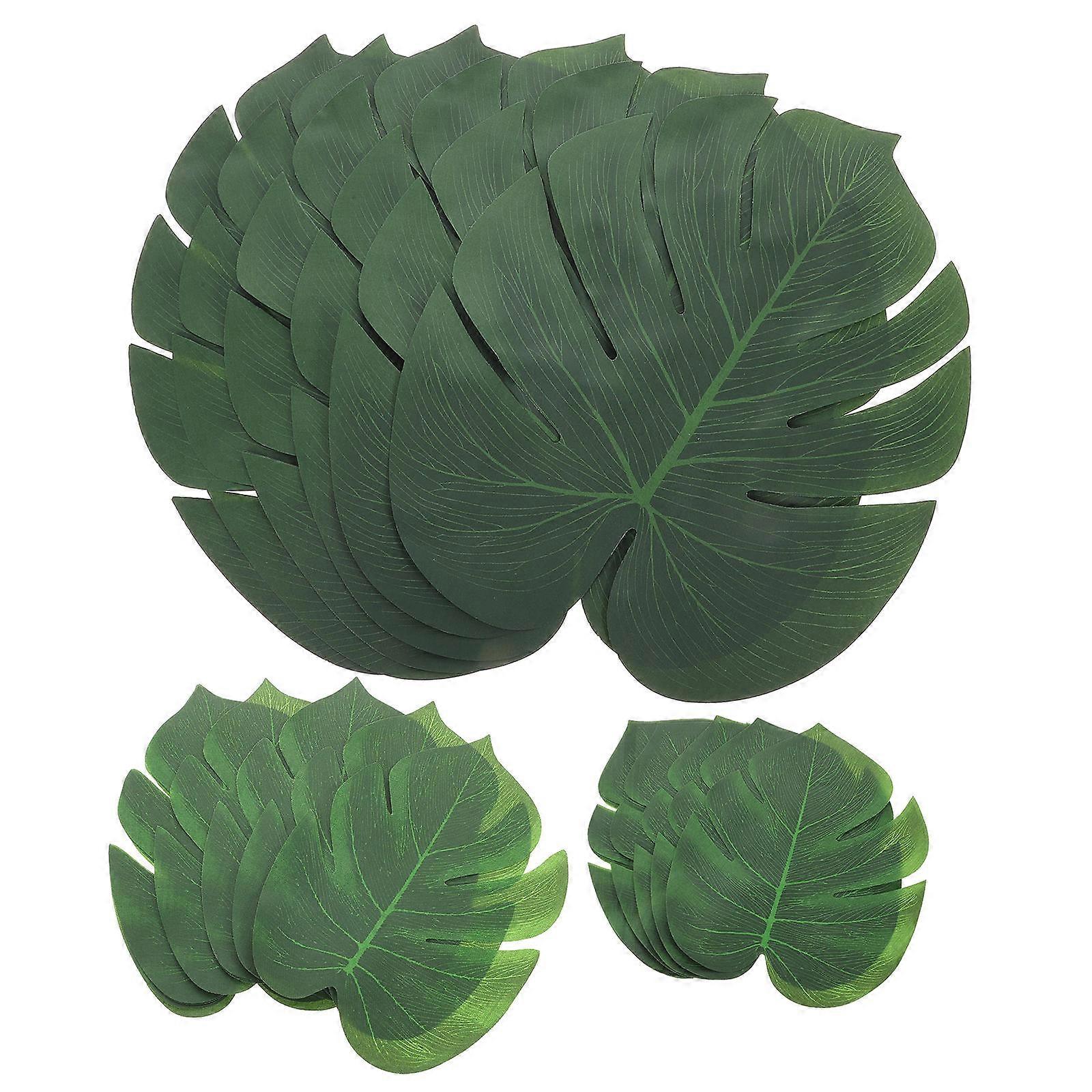 Green Monstera Leaf Placemat Set for Dining Table with 36Pcs