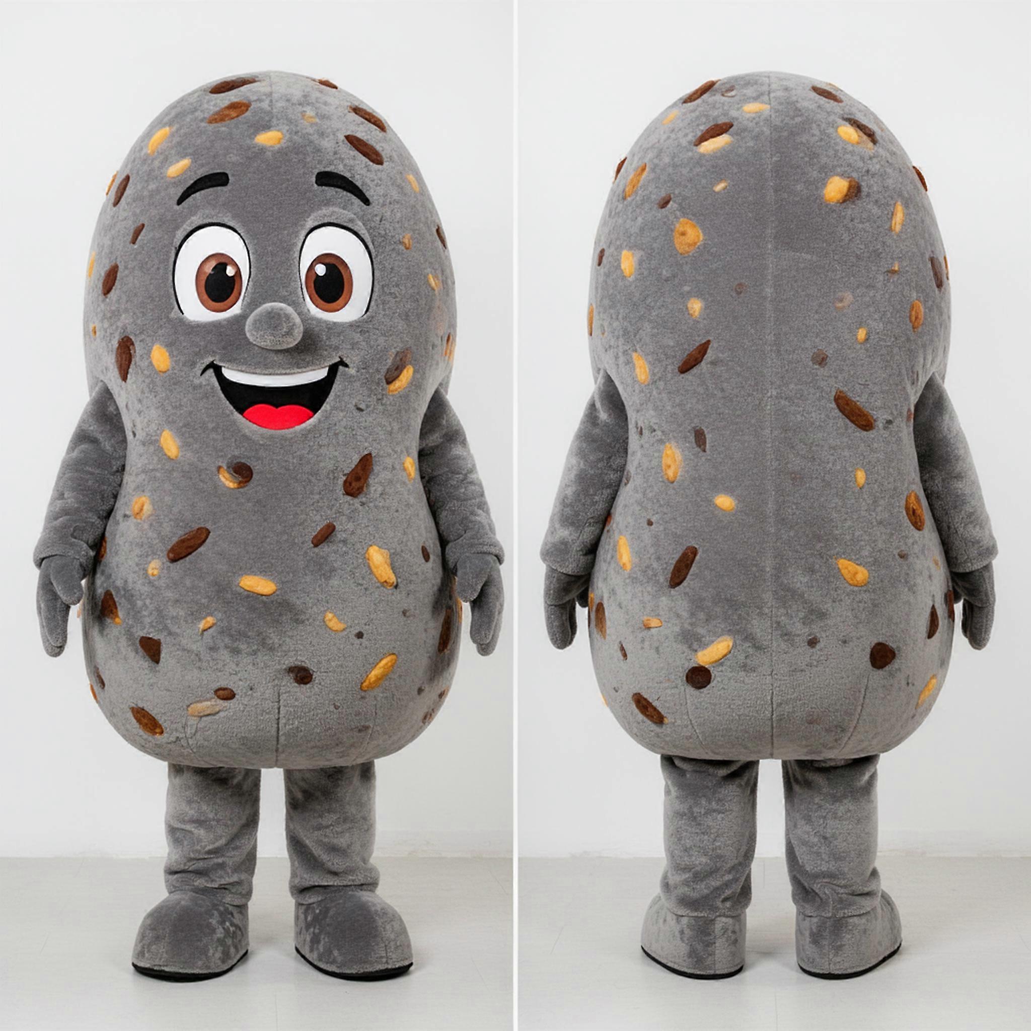 MASTICOT Gray Fluffy Falafel Mascot