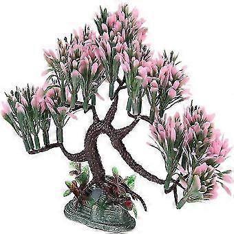 Akvarium kunstige vandplanter, plastharpiks akvarium plante dekorationer (pink)