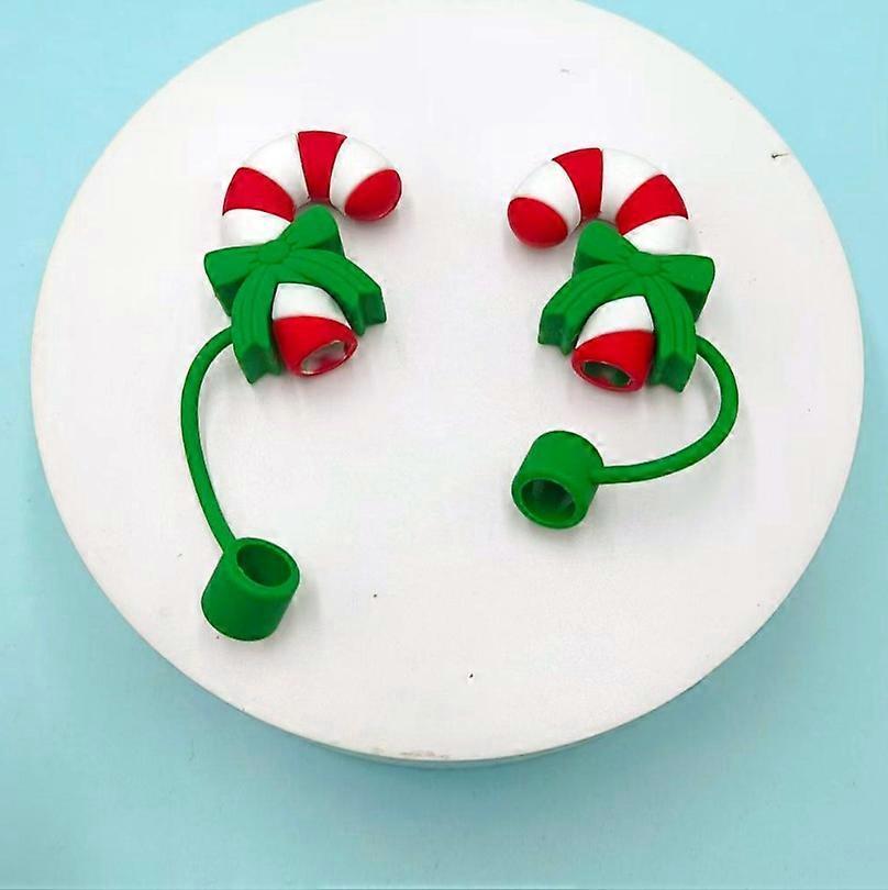 Candy Cane PVC Straw Toppers