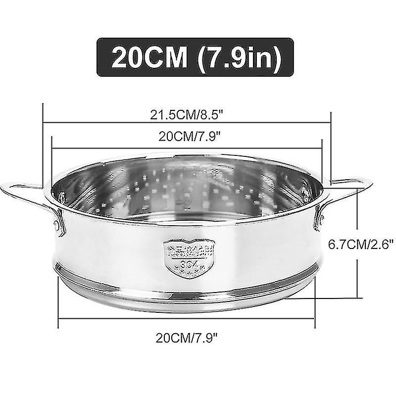thumbnail image 2 of Vaporera de acero inoxidable con rejilla de vapor para alimentos espesantes de 20cm, 2 of 5